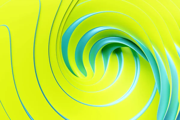 Ilustracja Stereo Zielone Niebieskie Paski Paski Geometryczne Podobne Fal Abstrakcyjny — Zdjęcie stockowe