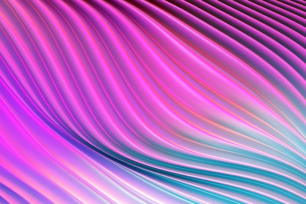 Ілюстрація Стерео Рожевих Смуг Геометричні Смуги Схожі Хвилі Абстрактний Візерунок — стокове фото