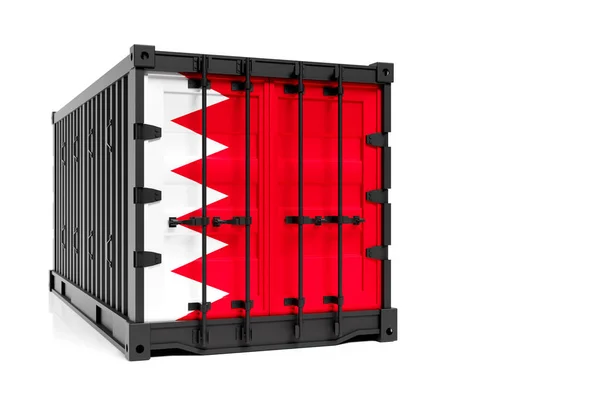 바레인 컨테이너 상품의 배달의 바레인의 국기와 컨테이너 — 스톡 사진