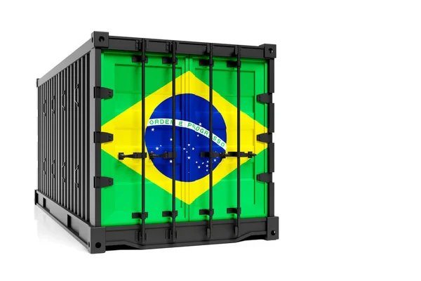 Concept Brazil Export Import Container Transporting National Delivery Goods Transporting — Stock Photo, Image