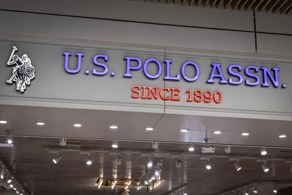 Antalya Turkiet Februari 2023 Skylt För Polo Assn Butik Usa — Stockfoto