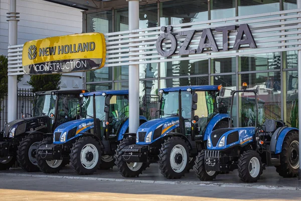 Antalya Turkey February 2023 Close New Blue Tractors New Holand — Stock Photo, Image