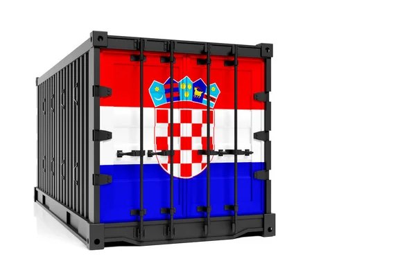 Pojem Chorvatsko Import Kontejnerový Transport Vnitrostátní Dodávky Zboží Přepravující Kontejner — Stock fotografie