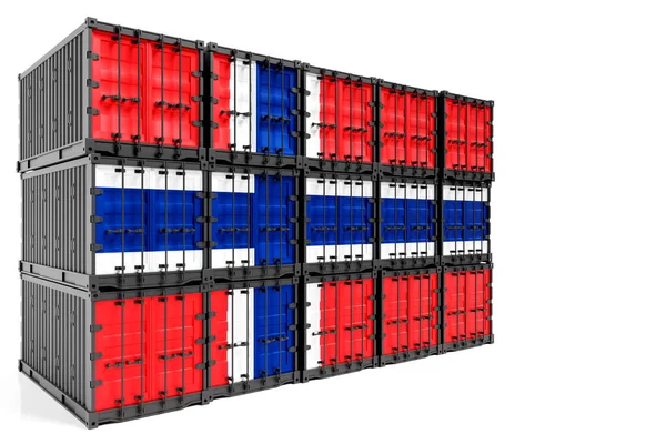 Concepto Noruega Exportación Importación Transporte Contenedores Entrega Nacional Mercancías Contenedor — Foto de Stock