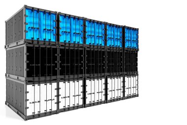  Estonya ihracat-ithalat, konteynır taşımacılığı ve ulusal mal teslimatı kavramı. Estonya bayrağı taşıyan 3D illüstrasyon konteynırı, önünüze bakın