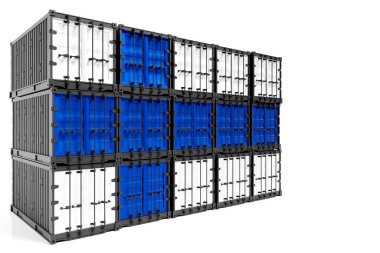  Finlandiya ihracat-ithalat, konteynır taşımacılığı ve malların ulusal teslimatı kavramı. Finlandiya bayrağı taşıyan 3D illüstrasyon konteynırı, ön tarafa bakın