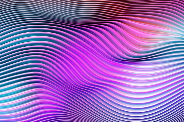 带有线条的经典粉色抽象梯度背景的3D示例 从海浪中喷涌而出现代图形纹理 几何图案 — 图库照片