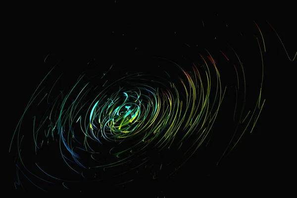 Soyut Yeşil Yuvarlak Fraktal Portal Renkli Yuvarlak Spiral — Stok fotoğraf