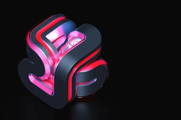 Illustration Neon Illusion Isometric Abstract Shapes Colorful Shapes Intertwined — Photo