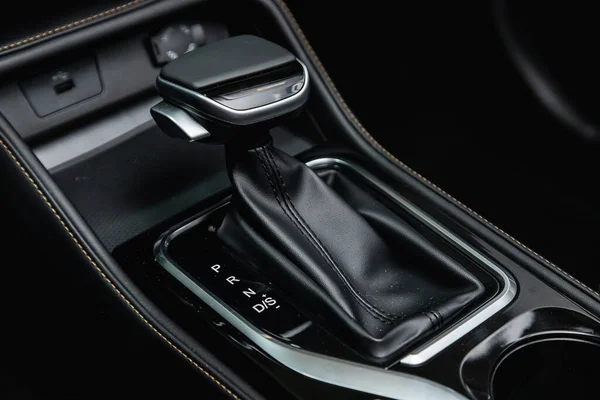 Automatic gear stick inside modern car.  automatic transmission gear of car , car interior