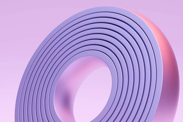 Rendant Abstraite Fractale Ronde Bleu Rose Portail Spirale Ronde Colorée — Photo