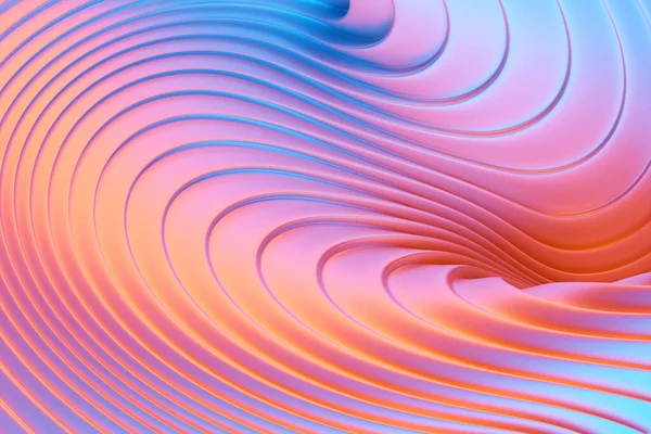 Абстрактний Мінімальний Фон Сяючою Хвилястою Лінією Синьо Рожеві Футуристичні Шпалери — стокове фото