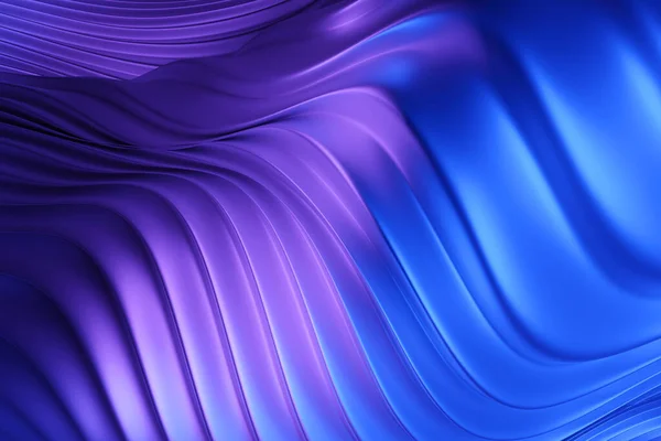 Иллюстрация Стерео Фиолетовых Полос Геометрические Полосы Похожие Волны Абстрактный Светящийся — стоковое фото