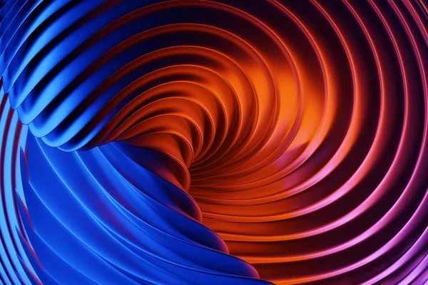 抽象的な勾配と幾何学的な縞模様 線形青と赤のパターン 3Dイラスト — ストック写真