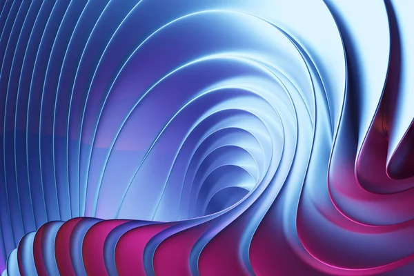青とピンクの縞模様 現代の縞模様の背景 可変厚のライン 3Dイラスト — ストック写真