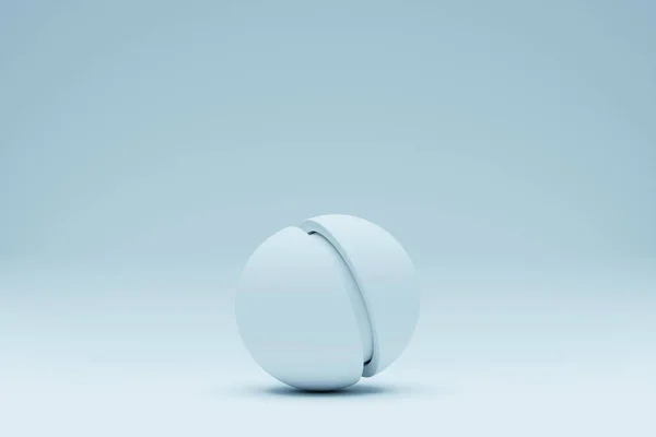 モノクロの背景に青い球の3Dイラスト サイバーボールスフィア — ストック写真
