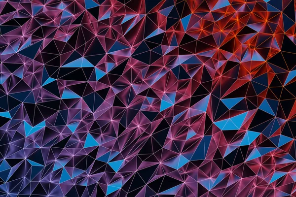 Illustration Rader Blå Och Röda Trianglar Geometrisk Bakgrund Mönster — Stockfoto