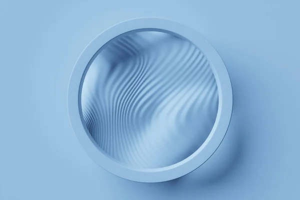 3Dレンダリング抽象的な青丸フラクタル ポータル 概要円状螺旋 — ストック写真