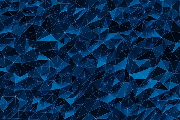 Blue  polygonal pattern with triangles, geometric 3d texture