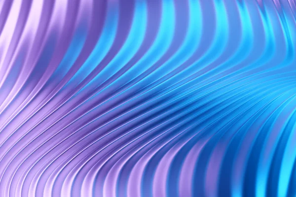 Abstraktní Minimální Pozadí Zářivou Vlnitou Čárou Modrá Fialová Futuristická Tapeta — Stock fotografie