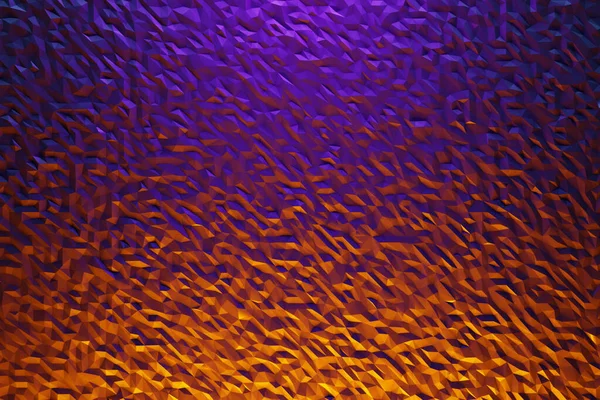 3Dイラストオレンジと紫の結晶 単色の背景のパターン 幾何学的背景 — ストック写真
