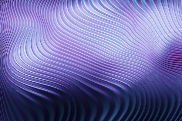 紫の縞模様 現代の縞模様の背景 可変厚のライン 3Dイラスト — ストック写真