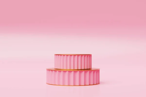 분홍색 지휘대의 그림이다 렌더링 미니멀리즘 기하학적 — 스톡 사진