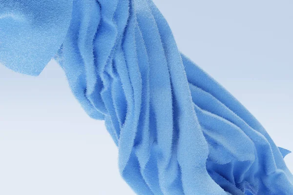 Illustration Blue Carbon Fabric Design Element Close Cloth Material Flying — Stock Fotó