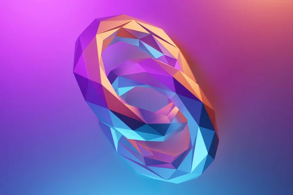 Illustration Neon Illusion Isometric Abstract Shapes Colorful Shapes Intertwined — Foto de Stock