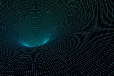 3d illustration of a portal from a circle,  walkway  A close-up of a square  dark  tunnel.