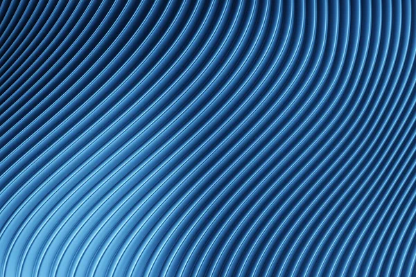 Illustration Blue Stripes Form Wave Waves Futuristic Background — Fotografia de Stock