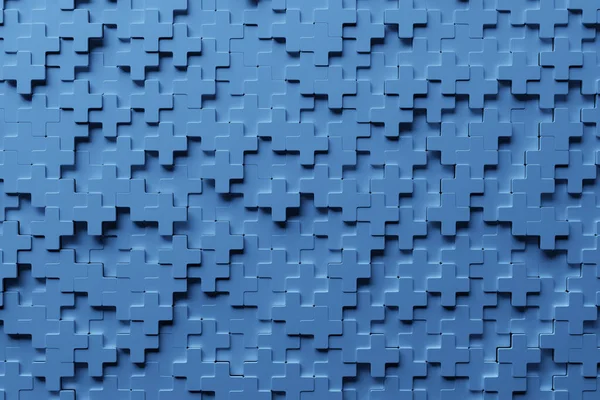 Rendering Blaues Muster Von Kreuzen Verschiedenen Formen Minimalistisches Muster Einfacher — Stockfoto