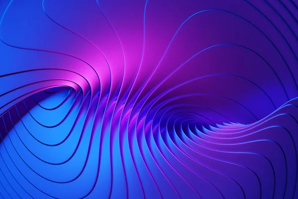 古典的なピンクと青の抽象的なグラデーションの背景の3Dイラスト 波から印刷します 現代的なグラフィックテクスチャ 幾何学模様 — ストック写真