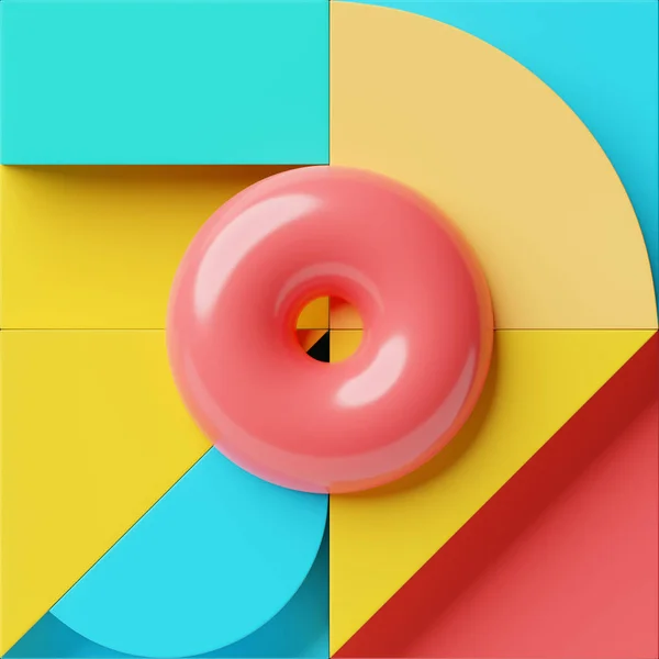 Close Colorful Illustration Simple Geometric Shapes Illustration Abstract Colored Minimalistic — Stock Photo, Image