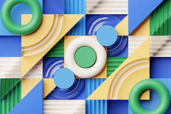 Modernes Minimalistisches Design Mit Realistischen Rendering Objekten Abstrakter Hintergrund Plakat — Stockfoto