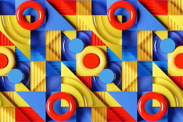 Formes Géométriques Multicolores Eléments Design Abstraits Modèle Abcès Dynamique Illustration — Photo