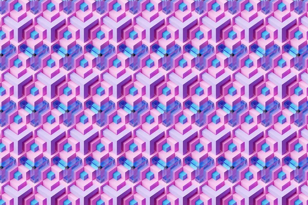 Иллюстрация Синий Розовый Узор Геометрическом Орнаментальном Стиле Абстрактный Геометрический Фон — стоковое фото