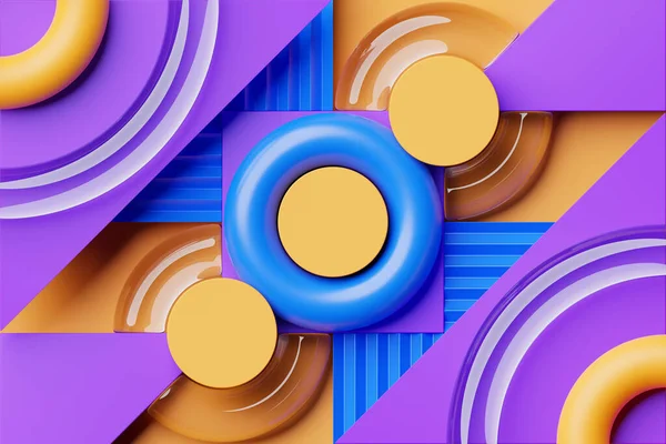 Geometrische Formen Realistisches Renderdesign Abstrakte Farbige Minimalistische Komposition — Stockfoto