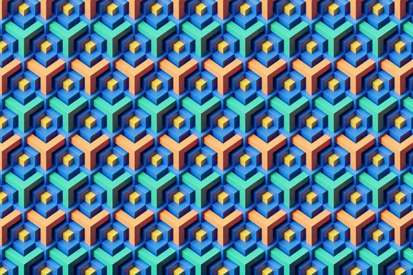 Dynamisch Abctract Patroon Blauwe Oranje Geomatrische Lijn Achtergrond Illustratie — Stockfoto