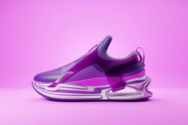 Illustration Sneakers Bright Gradient Holographic Print Stylish Concept Stylish Trendy — Zdjęcie stockowe