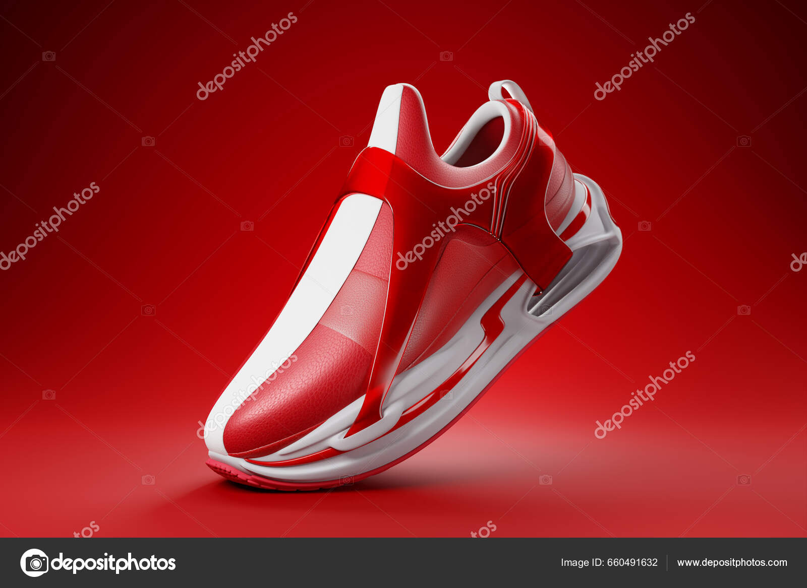 Premium Photo  Black women's shoes with red soles. 3d rendering  illustration.