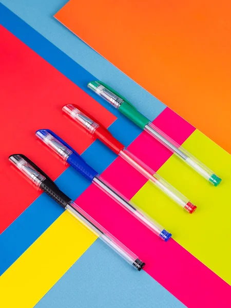 Los Bolígrafos Elección Manijas Bolígrafos Colores Plumas Tinta Para Writing —  Fotos de Stock