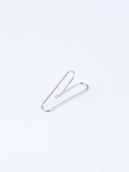 Metal Paperclip Isolated White Background — Stock Photo, Image