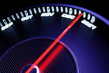 3D illüstrasyon: Hız göstergesi, takometresi olan ve 