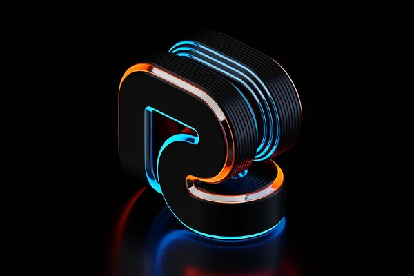 Illustration Neon Illusion Isometric Abstract Shapes Colorful Shapes Intertwined — Stock Photo, Image