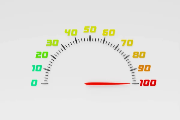 Illustration Measuring Speed Icon Colorful Speedometer Icon Speedometer Pointer Points — Foto Stock