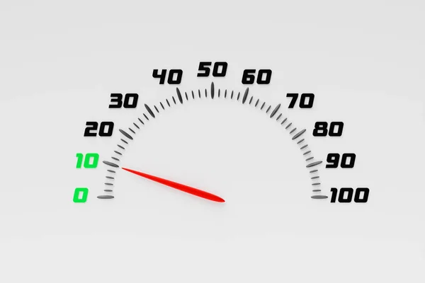 Illustration Close Car Panel Digital Bright Speedometer Speedometer Needle Shows — Stock Photo, Image