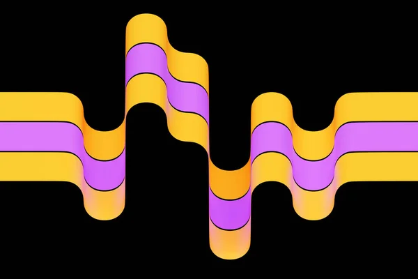 Ilustração Uma Tira Estéreo Cores Diferentes Listras Geométricas Semelhantes Ondas — Fotografia de Stock