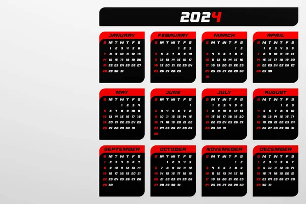 Layout Calendário Simples Para 2021 Semana Começa Segunda Feira — Fotografia de Stock