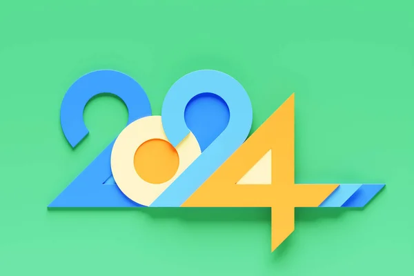 Добро Пожаловать Творческая Концепция 2024 Новым 2024 Годом Выдающийся Трехмерный — стоковое фото